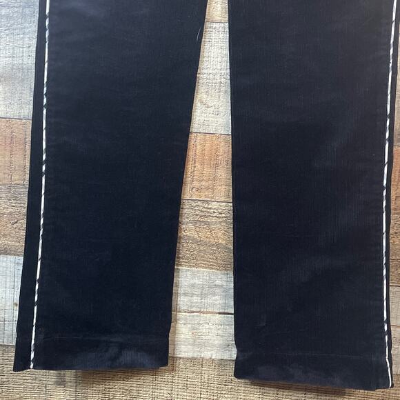 Burberry Corduroy Pants Black Nova Check Side Stripe Size 6 - Picture 8 of 12